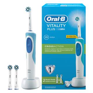 ORAL-B Vitality plus cross action elektrická zubná kefka s 2 čistiacimi hlavicami 1 set