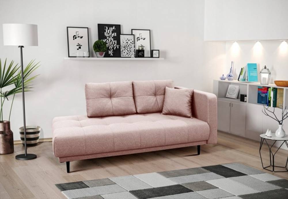 OKAY nábytok Leňoška Bony s úložným priestorom, pravá strana, ružová, značky OKAY nábytok