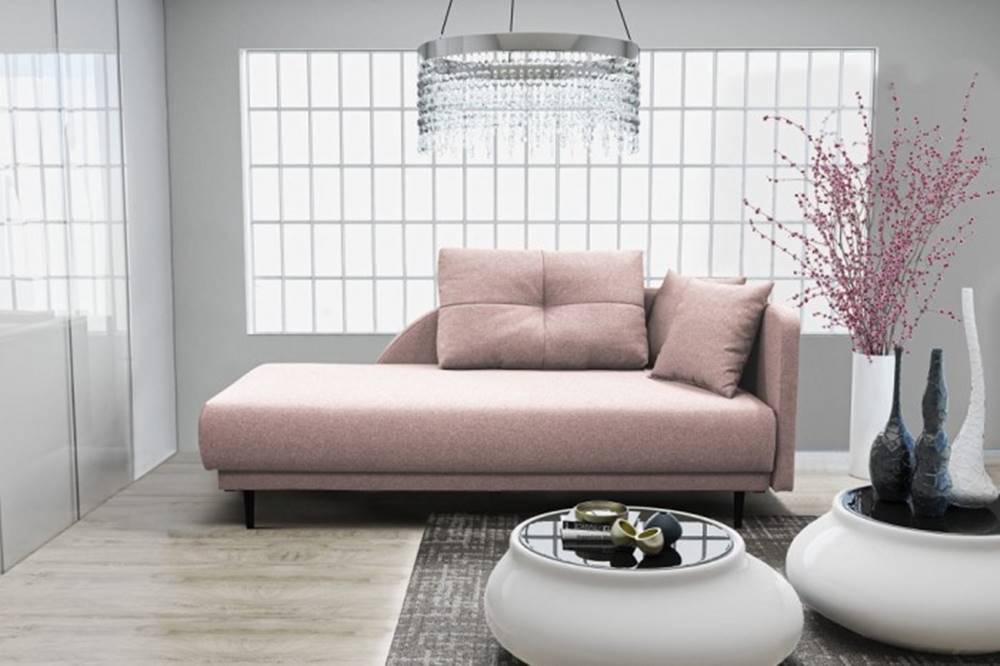 OKAY nábytok Leňoška Ize s úložným priestorom, pravá strana, ružová, značky OKAY nábytok