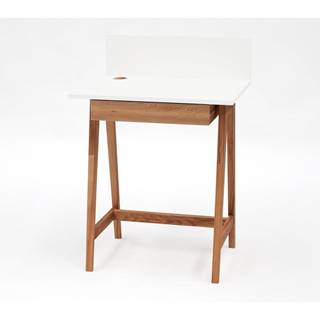 Ragaba Biely písací stôl s podnožím z jaseňového dreva  Luka Oak, dĺžka 65 cm, značky Ragaba