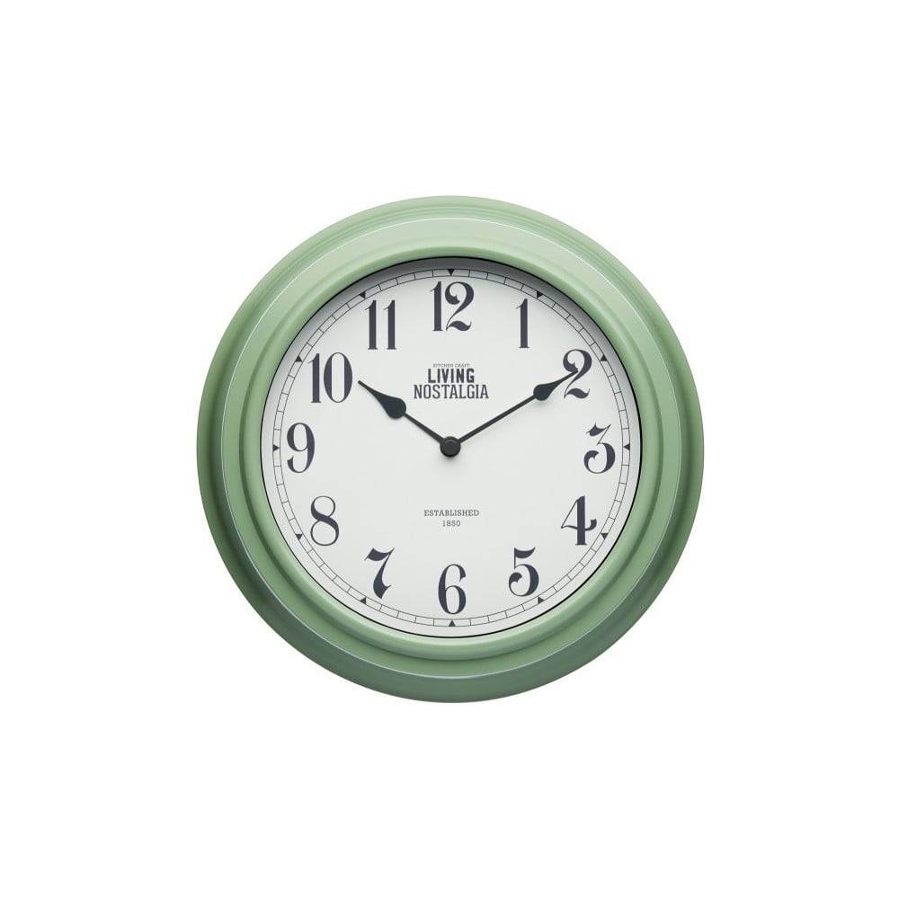 Kitchen Craft Zelené nástenné hodiny  Living Nostalgia, ⌀ 25,5 cm, značky Kitchen Craft