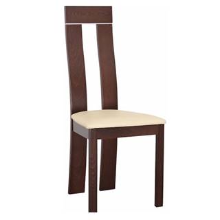 Drevená stolička orech/ekokoža béžová DESI
