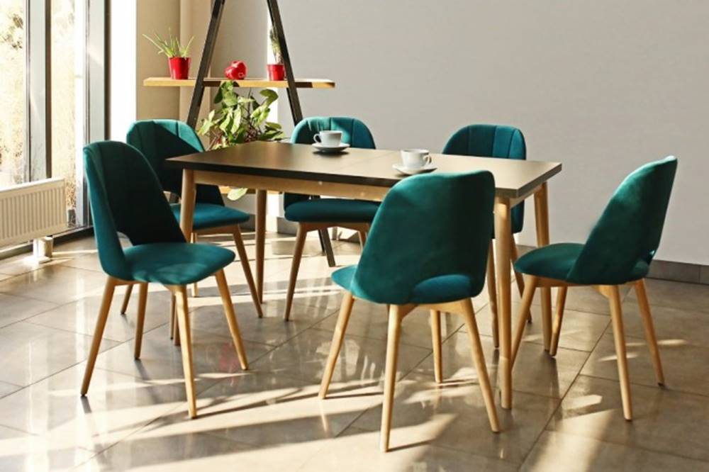OKAY nábytok Jedálenský set Bryne-6x stolička,stôl rozklad, značky OKAY nábytok