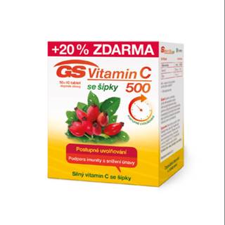 GS vitamín C 500 so šípkami 50 + 10 tabliet ZADARMO