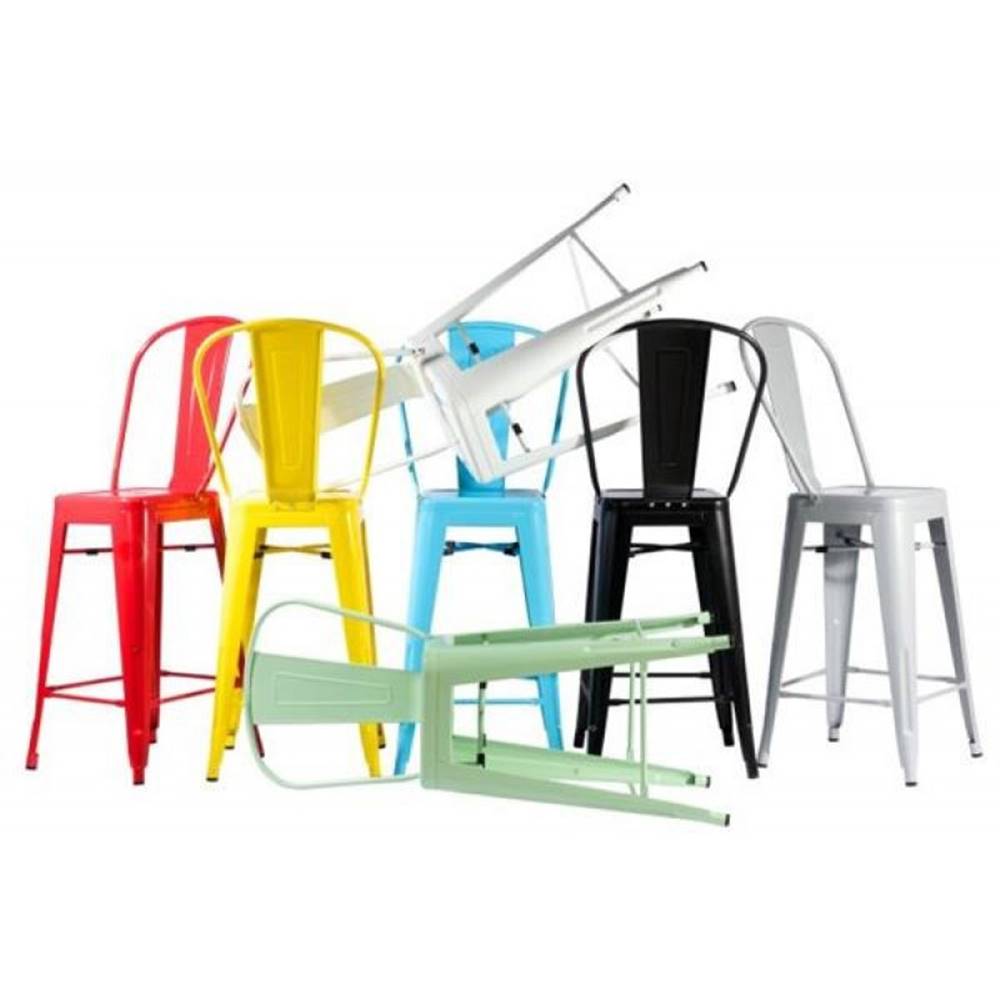 ArtD  Barová stolička Paris Back inšpirovaná Tolix červená, značky ArtD