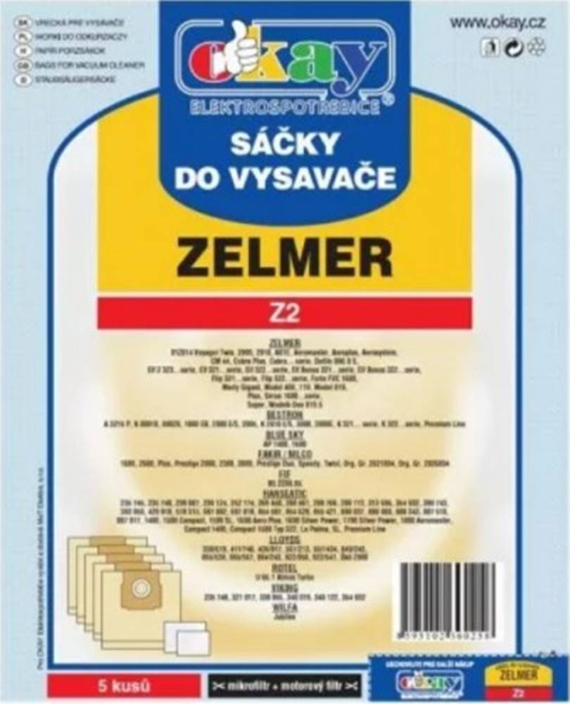 Jolly Vrecká do vysávača Zelmer Z2, 5ks, značky Jolly