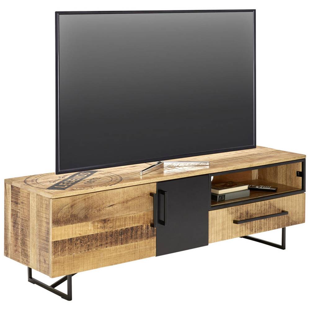 Ambia Home  TV DIEL, mangové drevo, prírodné farby, čierna, 145/45/40 cm, značky Ambia Home