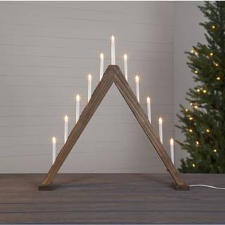 Hnedý vianočný LED svietnik Star Trading Trill, výška 79 cm