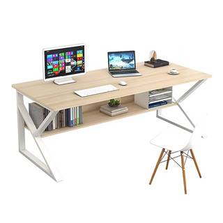 Písací stôl s policou dub prírodný/biela TARCAL 100