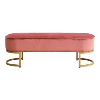 Kondela Dizajnová lavica ružová Velvet látka/gold chróm-zlatý MIRILA, značky Kondela