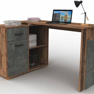 ASKO - NÁBYTOK Rohový písací stôl Andy, vintage optika dreva, značky ASKO - NÁBYTOK