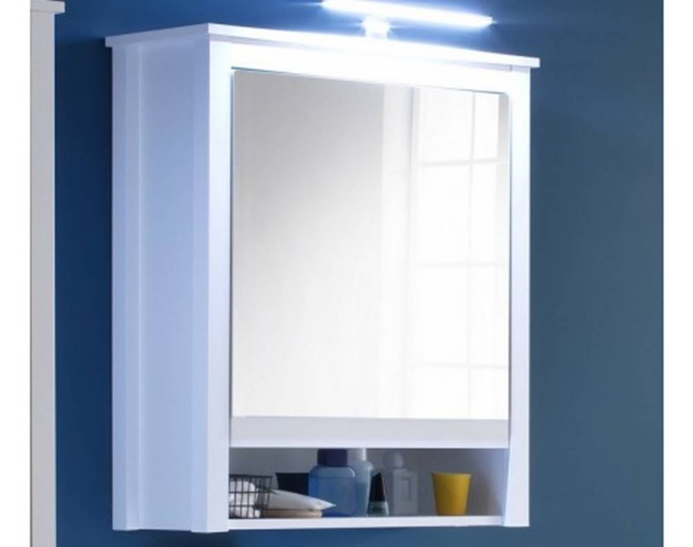 ASKO - NÁBYTOK Kúpeľňová skrinka so zrkadlom Ole, biela, šírka 62 cm, značky ASKO - NÁBYTOK
