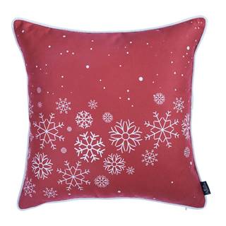 Červená obliečka na vankúš s vianočným motívom Mike & Co. NEW YORK Honey Snowflakes, 45 × 45 cm