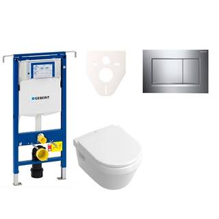 Cenovo zvýhodnený závesný WC set Geberit do ľahkých stien / predstenová montáž + WC Villeroy & Boch Omnia Architectura