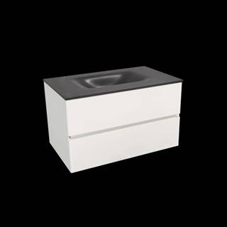 Kúpeľňová skrinka s umývadlom černá mat Naturel Verona 86x51,2x52,5 cm biela mat VERONA86CMBM