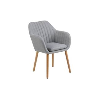 Svetlosivá jedálenská stolička s drevenou podnožou Bonami Essentials Emilia