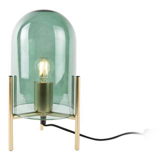 Leitmotiv Zelená sklenená stolová lampa  Bell, výška 30 cm, značky Leitmotiv