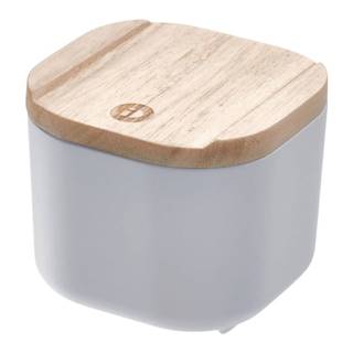 iDesign Sivý úložný box s vekom z dreva paulownia  Eco, 9 x 9 cm, značky iDesign
