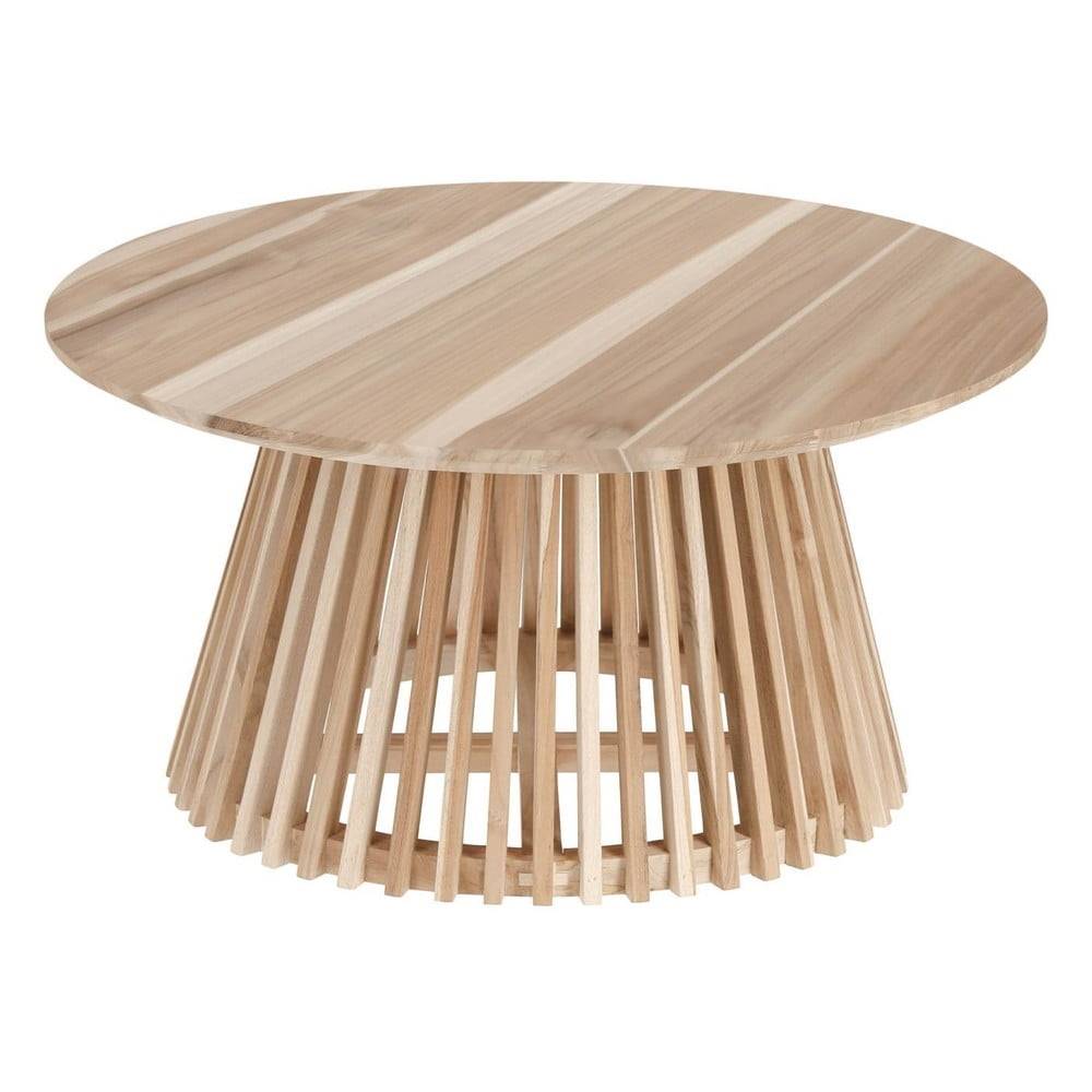 Kave Home Konferenčý stolík z teakového dreva  Irune, ⌀ 80 cm, značky Kave Home