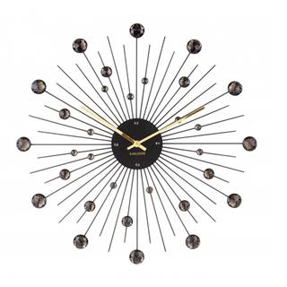 Karlsson Nástenné hodiny z krištáľov čiernej farby  Sunburst, značky Karlsson