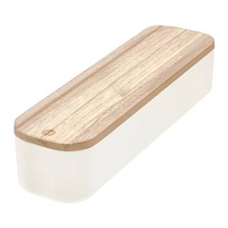iDesign Biely úložný box s vekom z dreva paulownia  Eco, 9 x 36,5 cm, značky iDesign