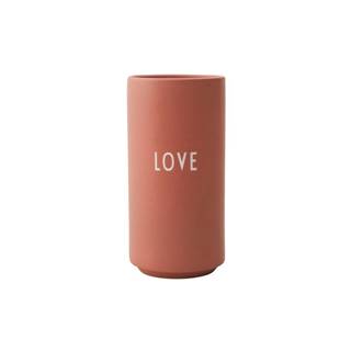 Design Letters Ružová porcelánová váza  Love, výška 11 cm, značky Design Letters