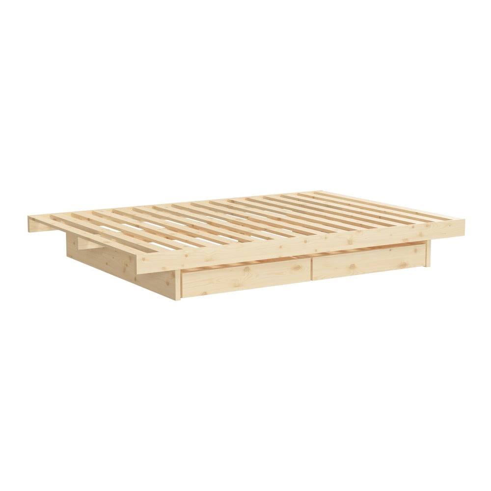 Karup Design Dvojlôžková posteľ z borovicového dreva s úložným priestorom  Kanso, 160 x 200 cm, značky Karup Design