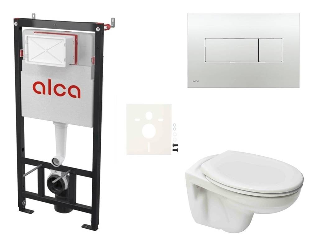 S-Line Cenovo zvýhodnený závesný WC set Alca do ľahkých stien / predstenová montáž + WC  S-line Pre, značky S-Line