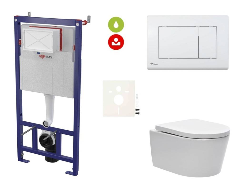 SAT Cenovo zvýhodnený závesný WC set  do ľahkých stien / predstenová montáž + WC  Brevis SIKOSSBR20KECO, značky SAT