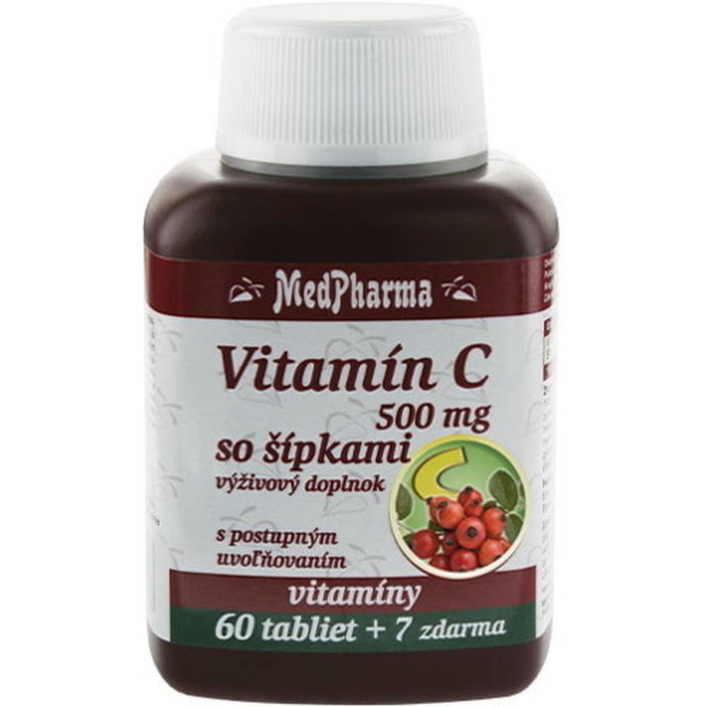 Medpharma MEDPHARMA Vitamín C 500 mg so šípkami 60 + 7 tabliet ZADARMO