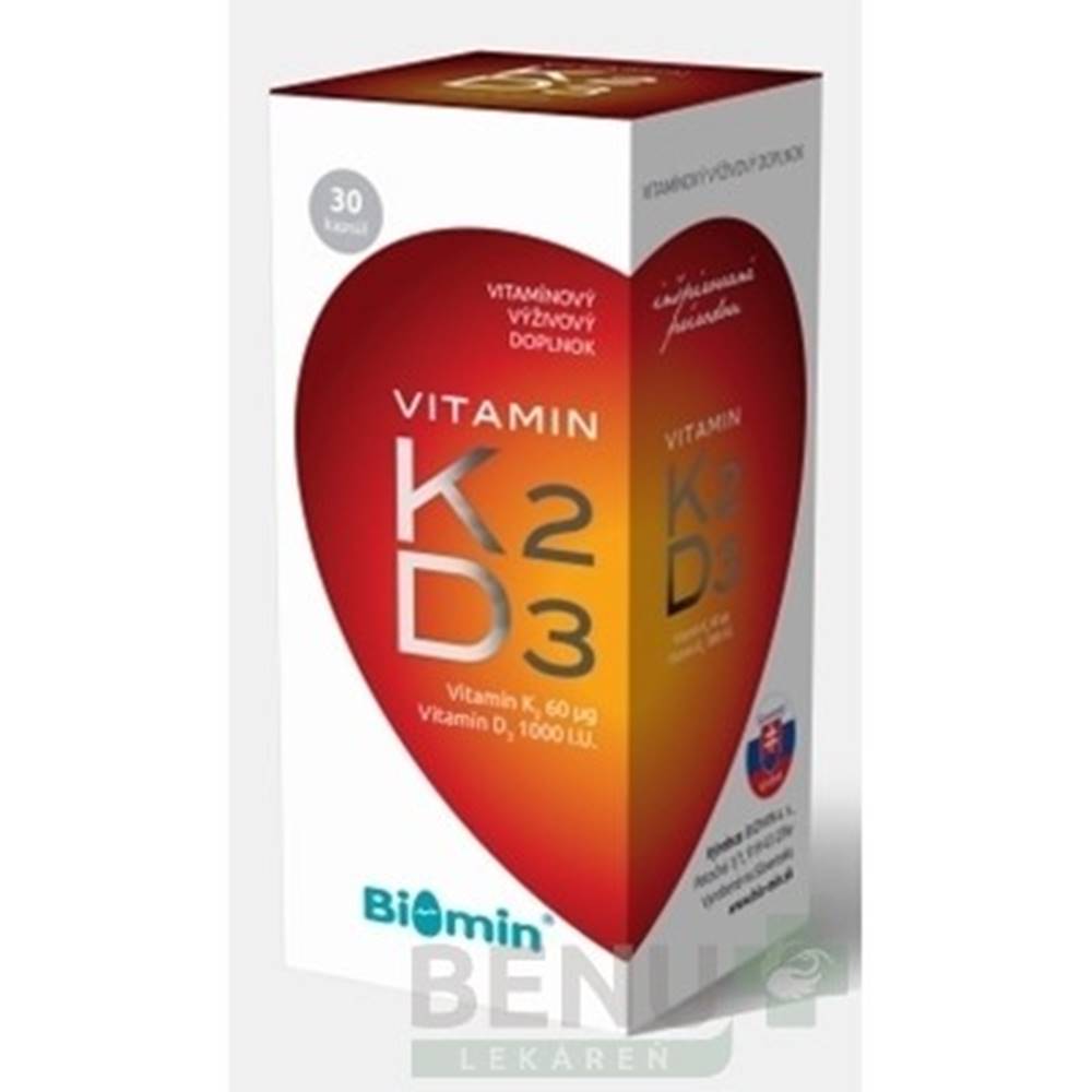 Biomin BIOMIN Vitamín K2 + D3 1000 I.U. 30 kapsúl