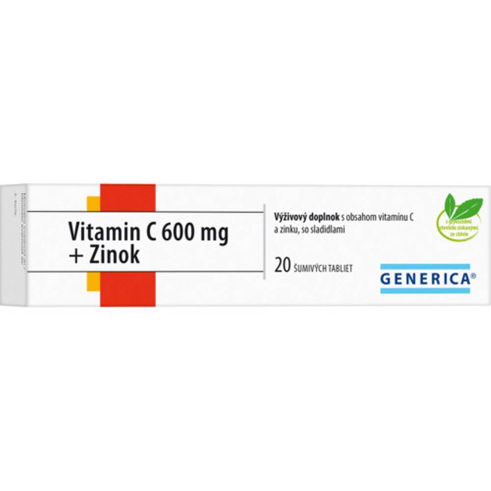 Generica GENERICA Vitamín C 600 mg + zinok 20 šumivých tabliet