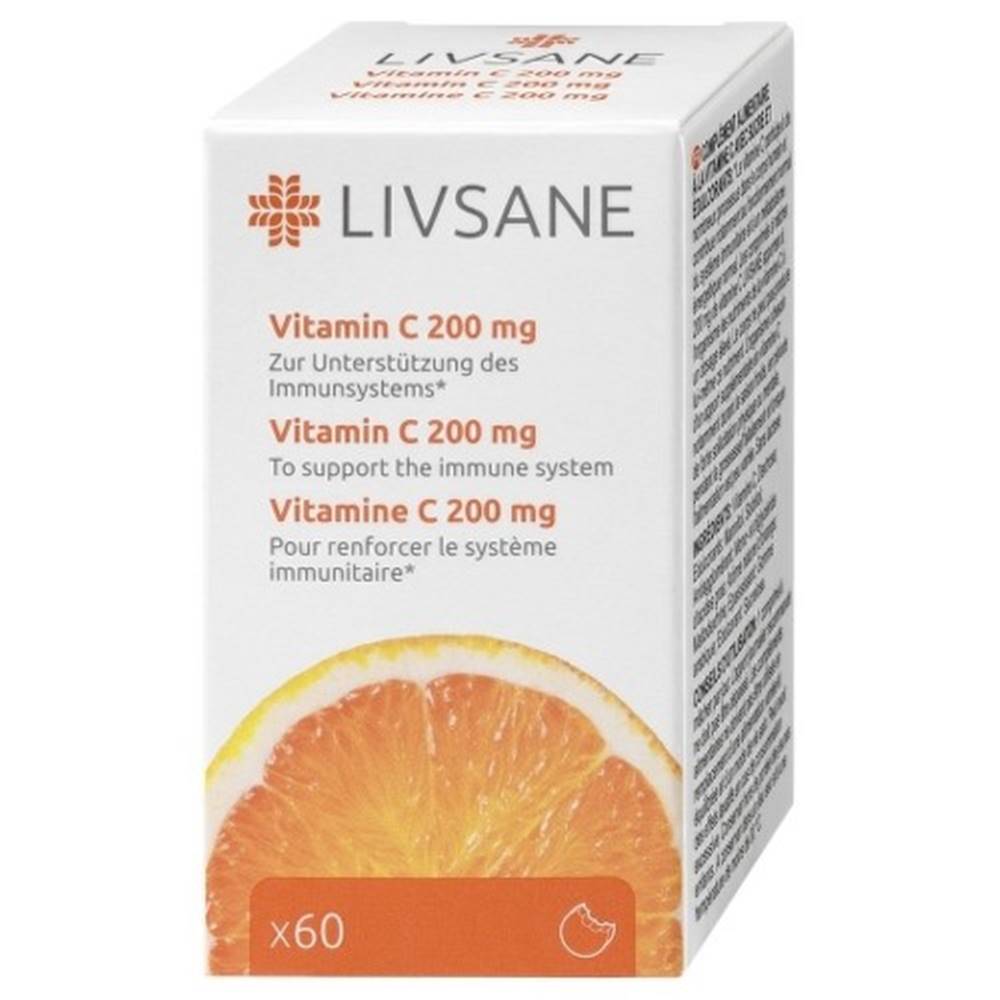 LIVSANE LIVSANE Vitamín C 200 mg 60 tabliet