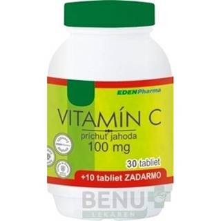 EDENPHARMA Vitamín C 100 mg príchuť jahoda 30 + 10 tabliet ZADARMO