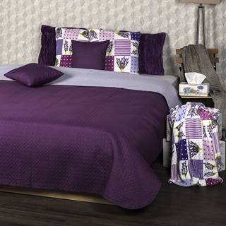 4Home  Prehoz na posteľ Doubleface fialová/svetlofialová , 220 x 240 cm, 2x 40 x 40 cm, značky 4Home