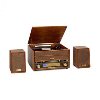 Auna Belle Epoque 1910, retro stereo systém, gramofón, CD prehrávač, reproduktory