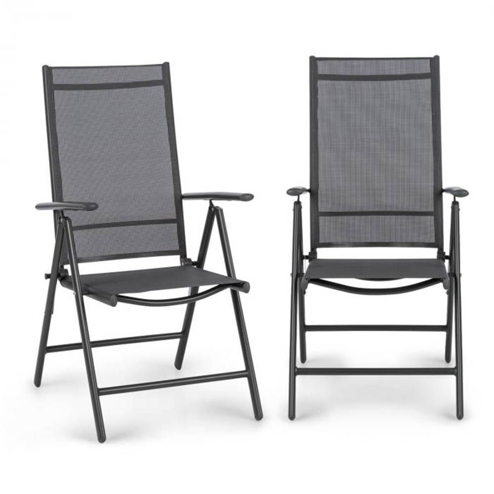 Blumfeldt  Almeria, skladacia stolička, sada 2 kusov, 56,5 x 107 x 68 cm, ComfortMesh, antracitová, značky Blumfeldt