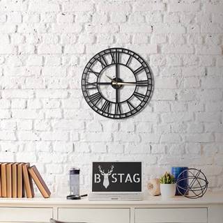 Bystag Čierne nástenné hodiny Greece, 50 × 50 cm, značky Bystag