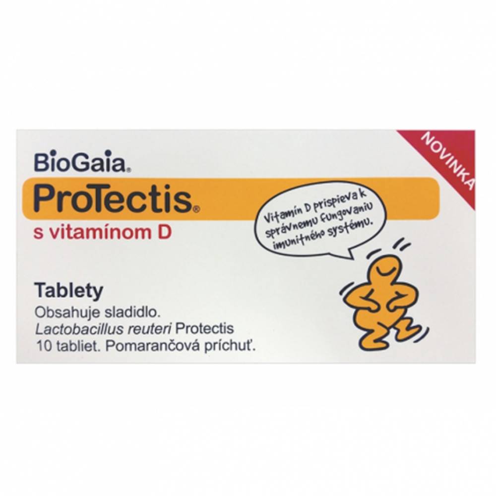 Ewopharma BioGaia Protectis s vitamínom D pomaranč 10 tbl